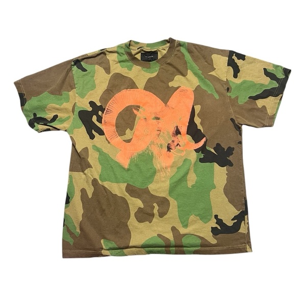 PacSun Washed Camo Animal T-Shirt Aries Ram Size XL Zodiac - Picture 2 of 6